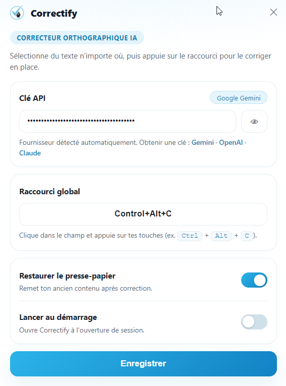 Aperçu de l’application Correctify pour Windows
